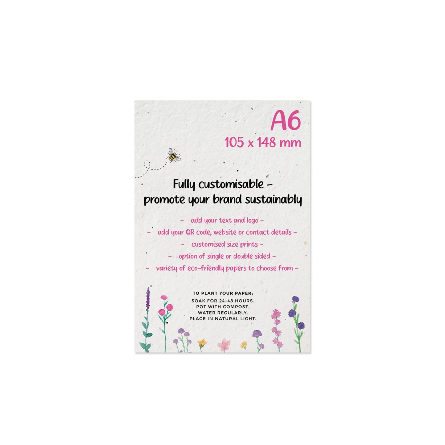 Printed Seed Paper Flyers A6 Grow Your Brand