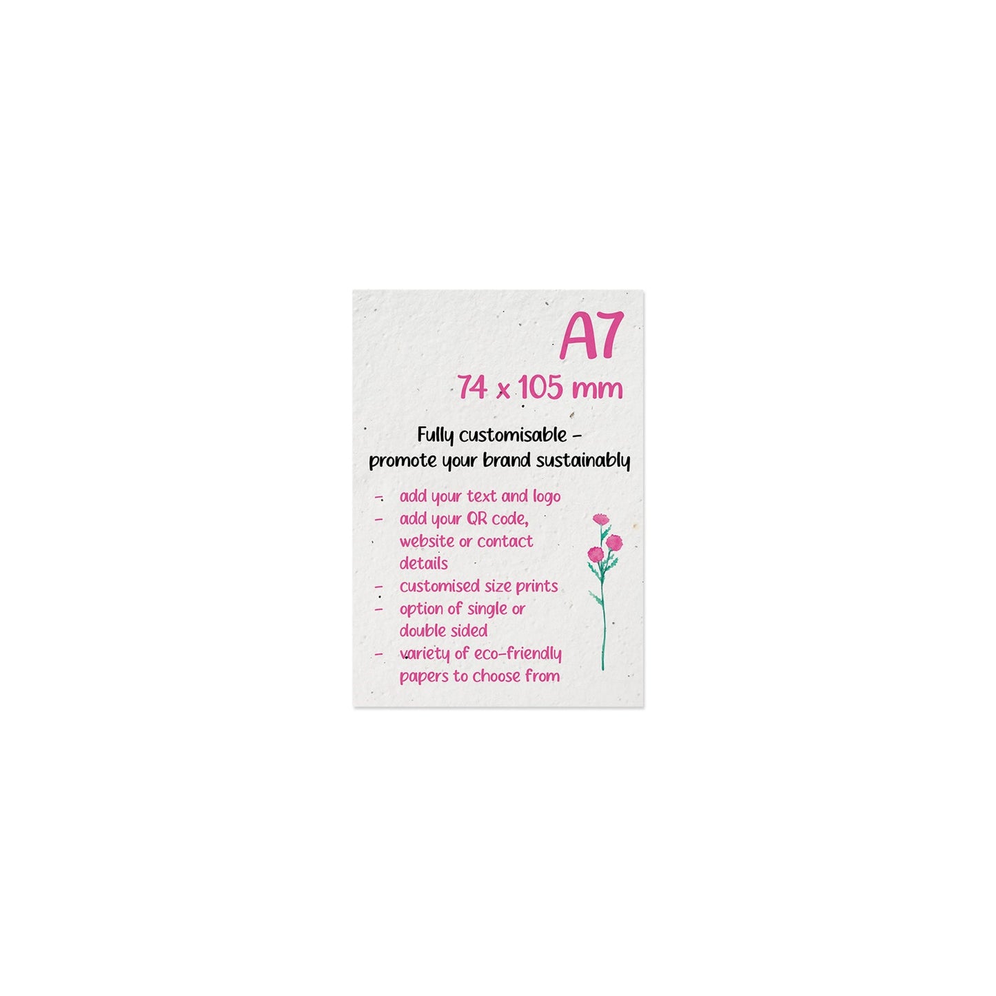 Eco-friendly Flyers Plantable Seed Paper A7 | Little Green Paper Shop