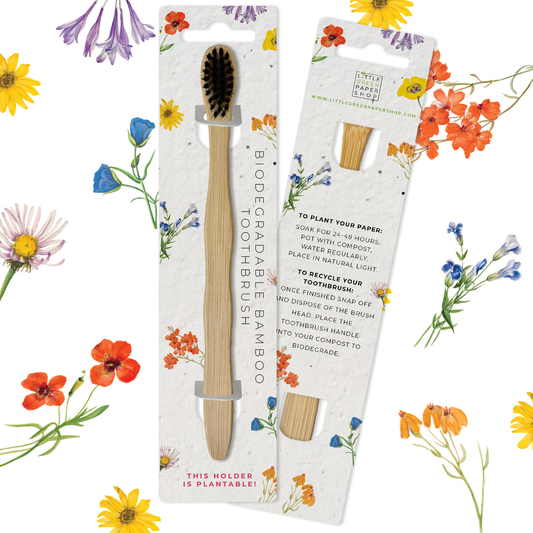 Eco-Friendly Bamboo Toothbrush - Flowers