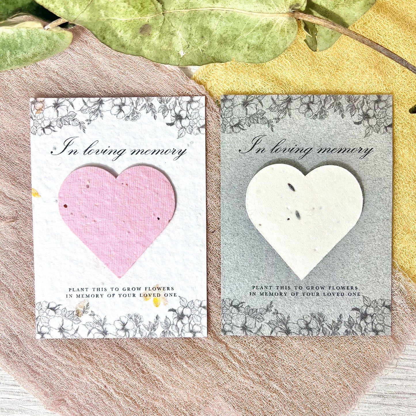Memorial Cards - Floral Outline