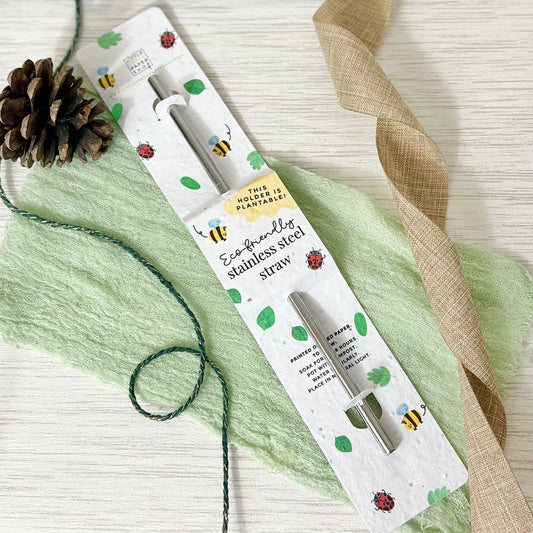 Stainless Steel Straw with Plantable Packaging