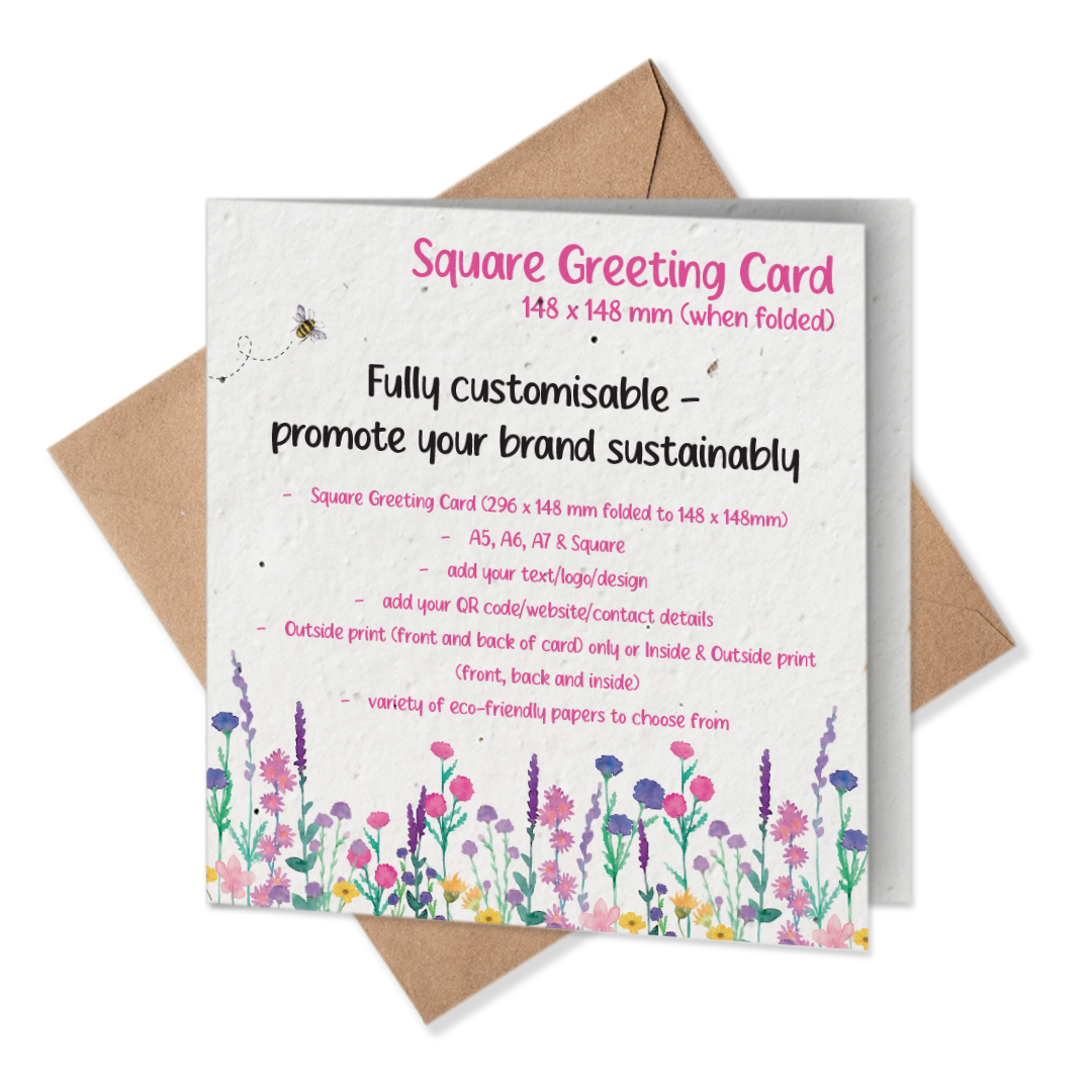Blank or Custom SQUARE Greeting Cards