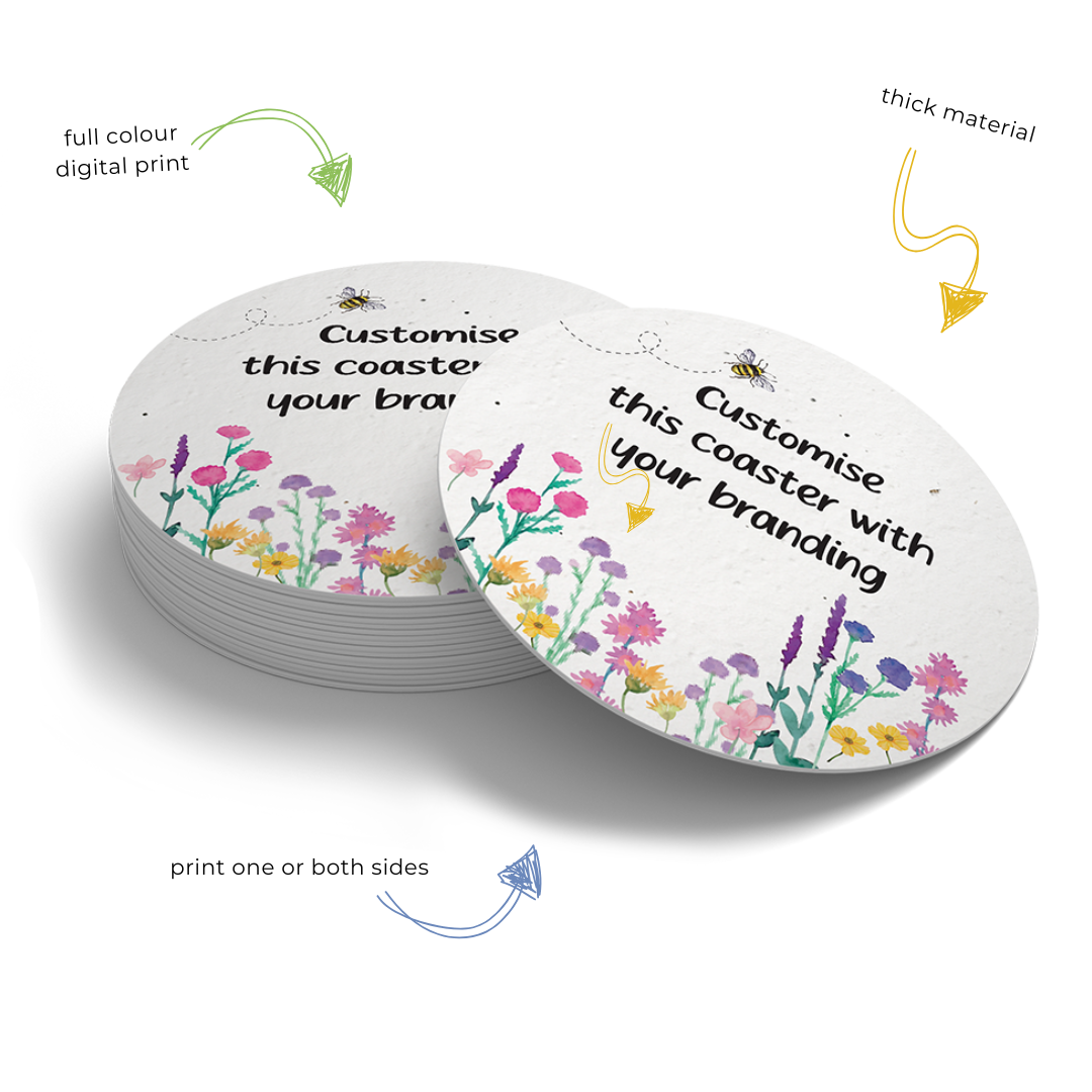 Plantable Coasters made with Seed Paper | Little Green Paper Shop