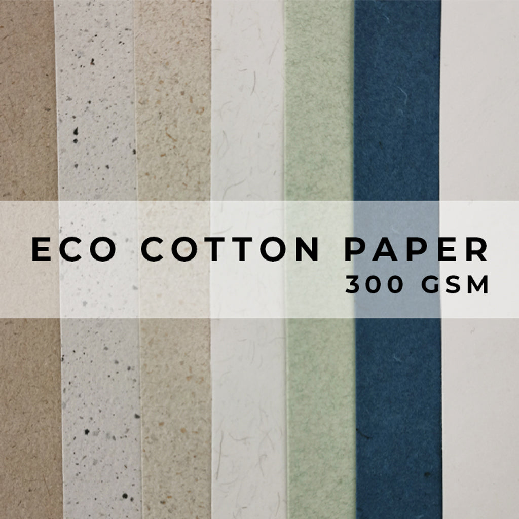 Plantable Seed Paper ECO Cotton Range Paper - 300gsm Blank Paper Little Green Paper Shop