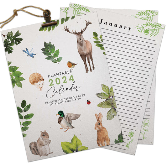 Seed Paper Plantable 2024 Calendar A5 - Forest