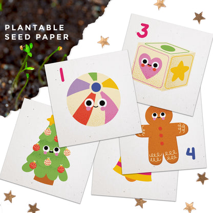 Seed Paper Plantable Advent Calendar - Cartoon Christmas