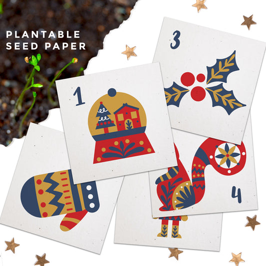 Seed Paper Plantable Advent Calendar - Scandi Christmas