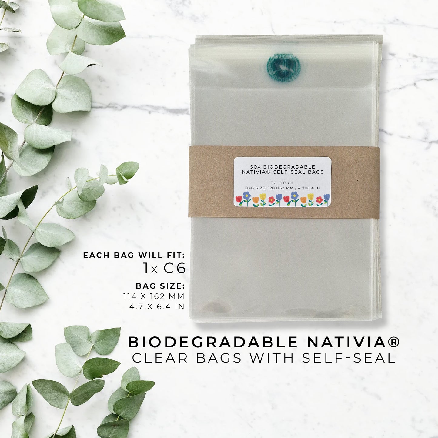 Biodegradable Bags - C6 (pack of 50)