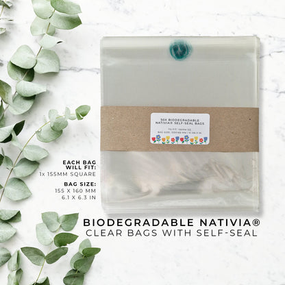 Biodegradable Bags - SQ 155mm (pack of 50)