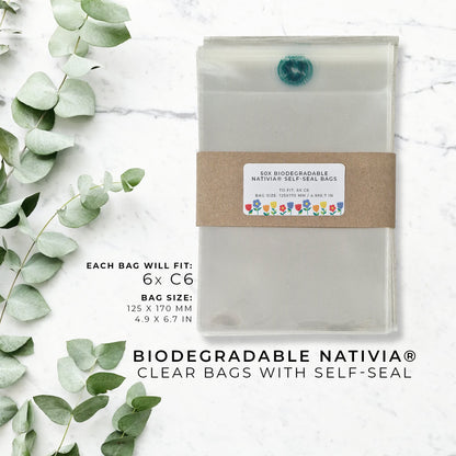 Biodegradable Bags - 6x C6 (pack of 50)
