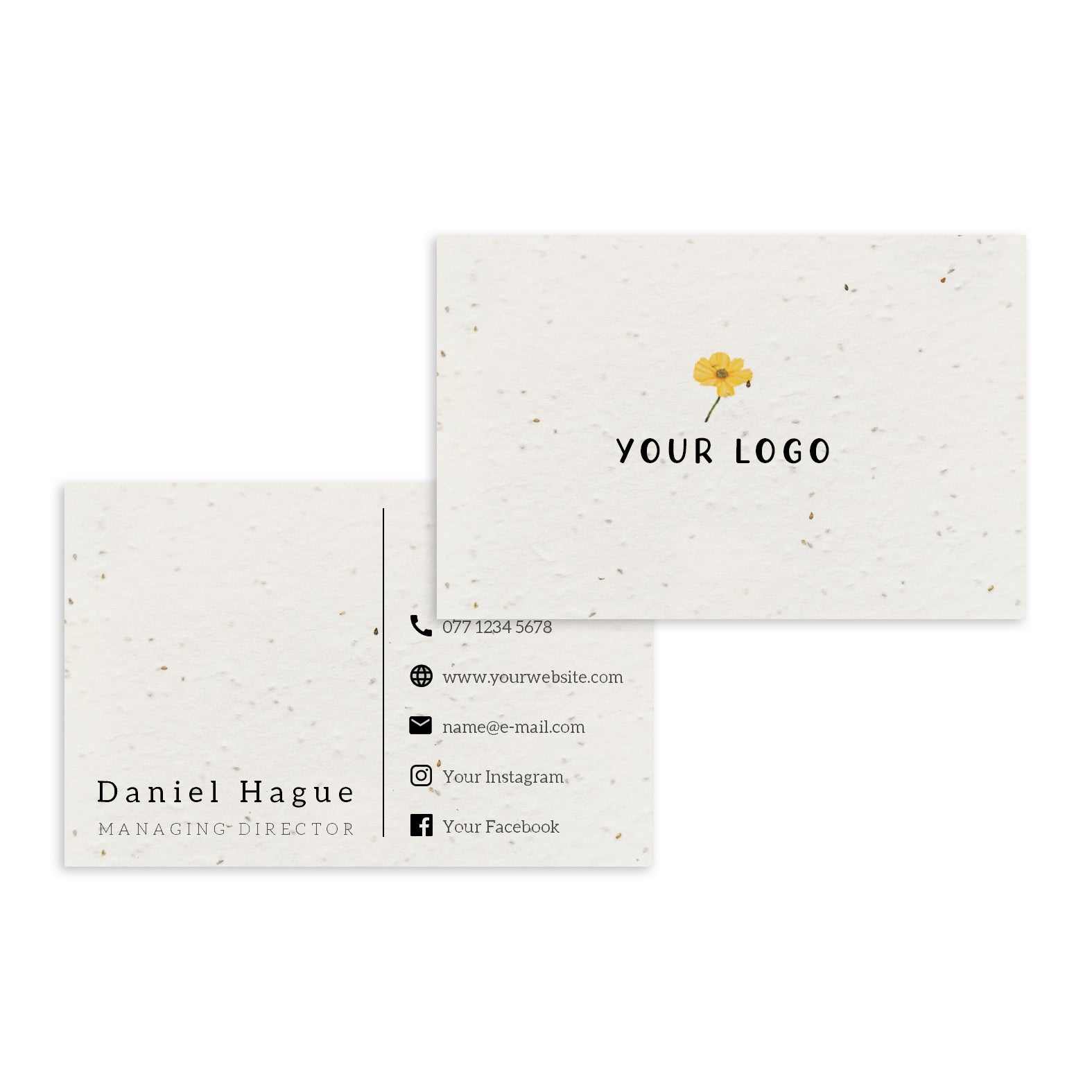 Eco-friendly Business Cards made from plantable seed paper