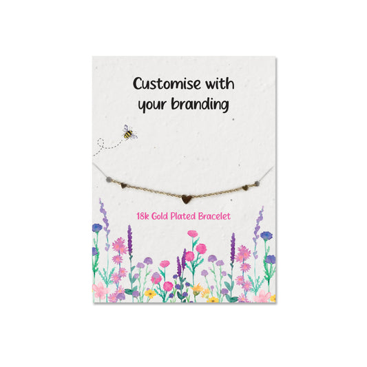 Gold Heart Bracelet on Plantable Backing Card