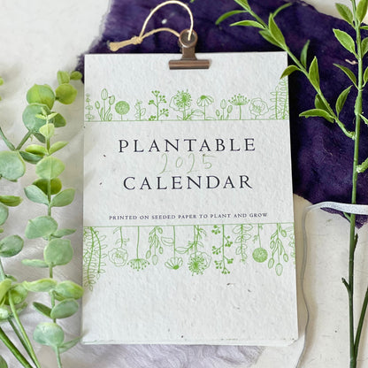 Seed Paper Plantable 2024 Calendar A5 - Green Flowers