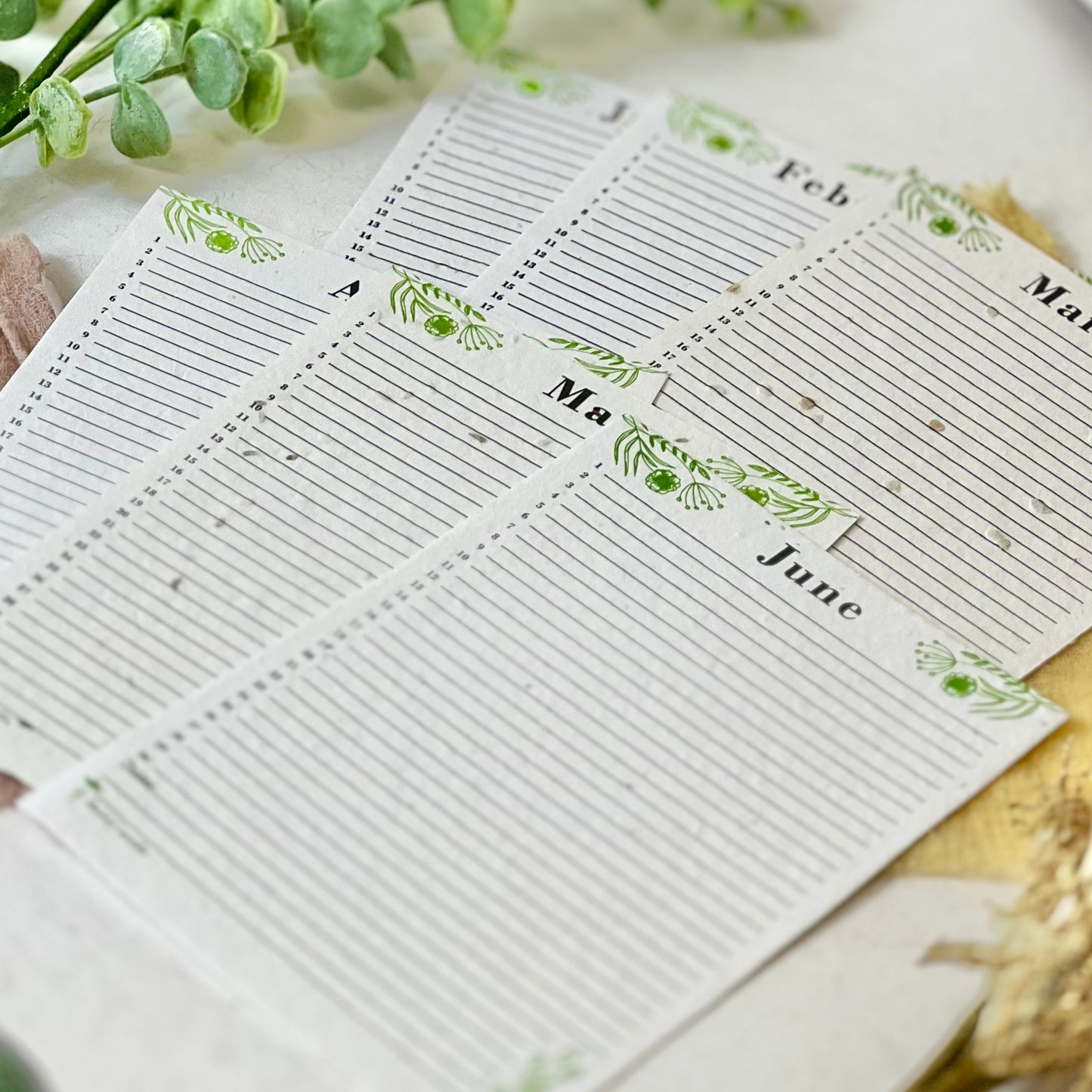 Seed Paper Plantable 2024 Calendar A5 - Flower Trails