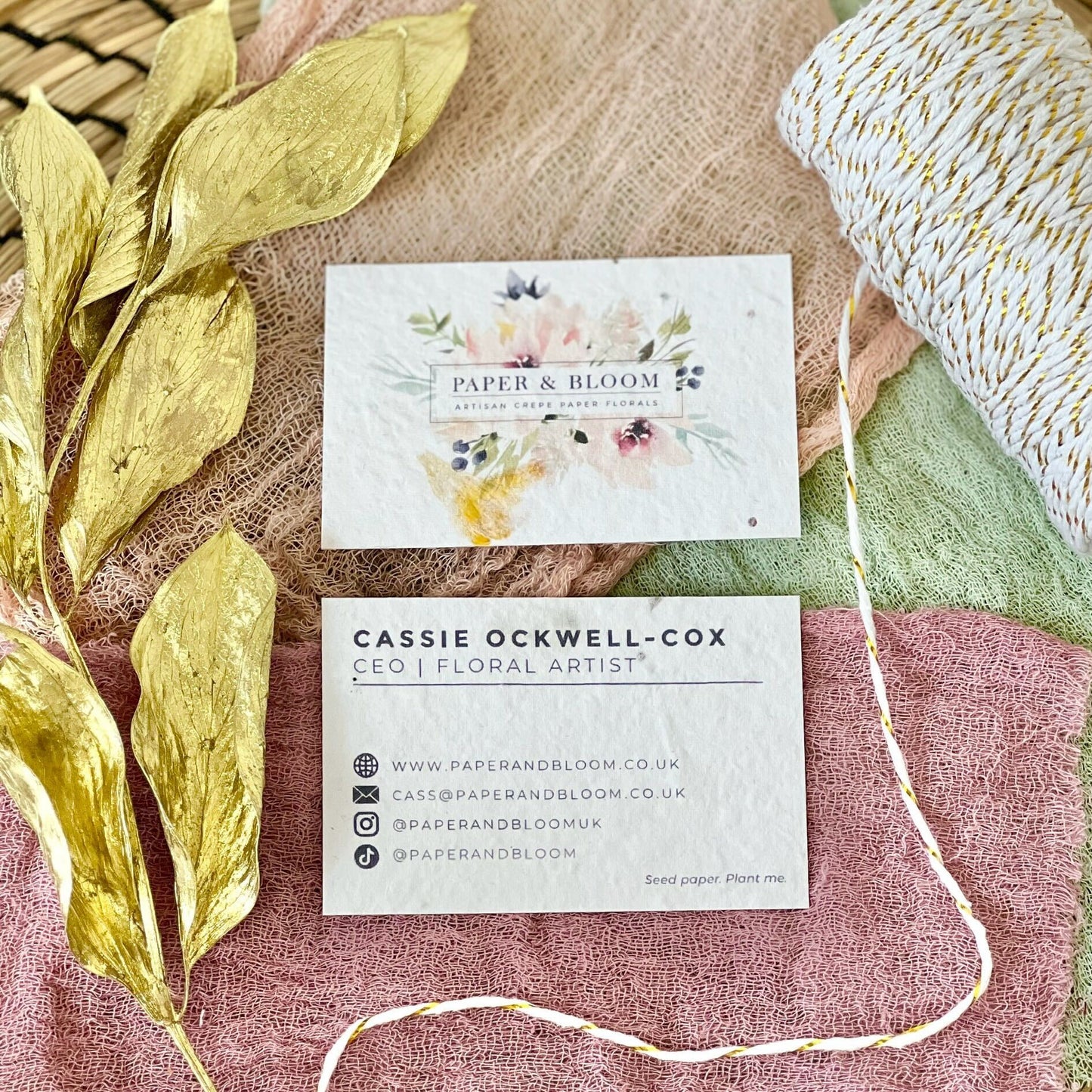 Eco-friendly Business Cards made from plantable seed paper