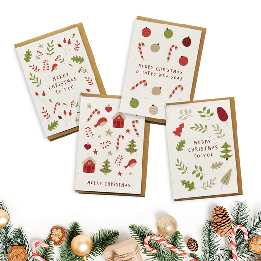 Christmas Cards 4-Pack - Eat, Drink and Be Merry