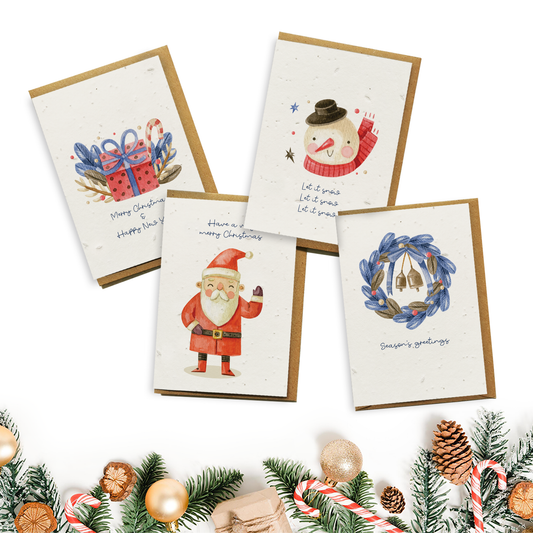 Christmas Cards 4-Pack - Festive Memories