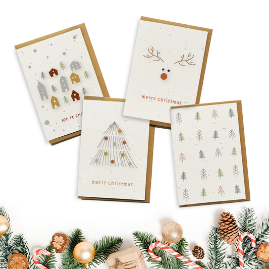 Christmas Cards 4-Pack - Merry and Bright