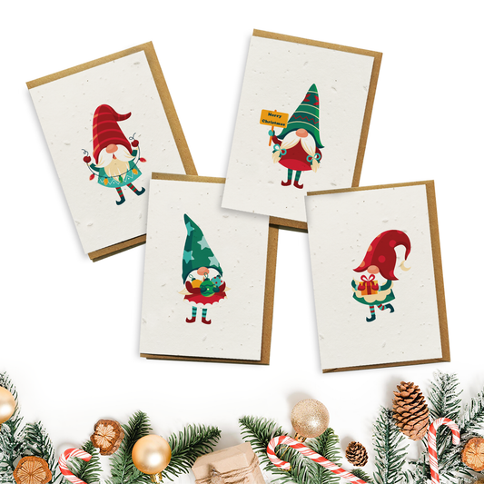 Christmas Cards 4-Pack - Santa's Little Helpers