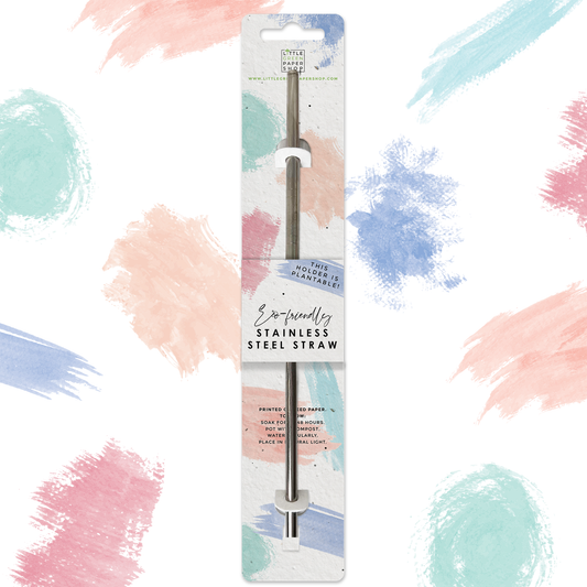 Eco-Friendly Stainless Steel Straw - Watercolour