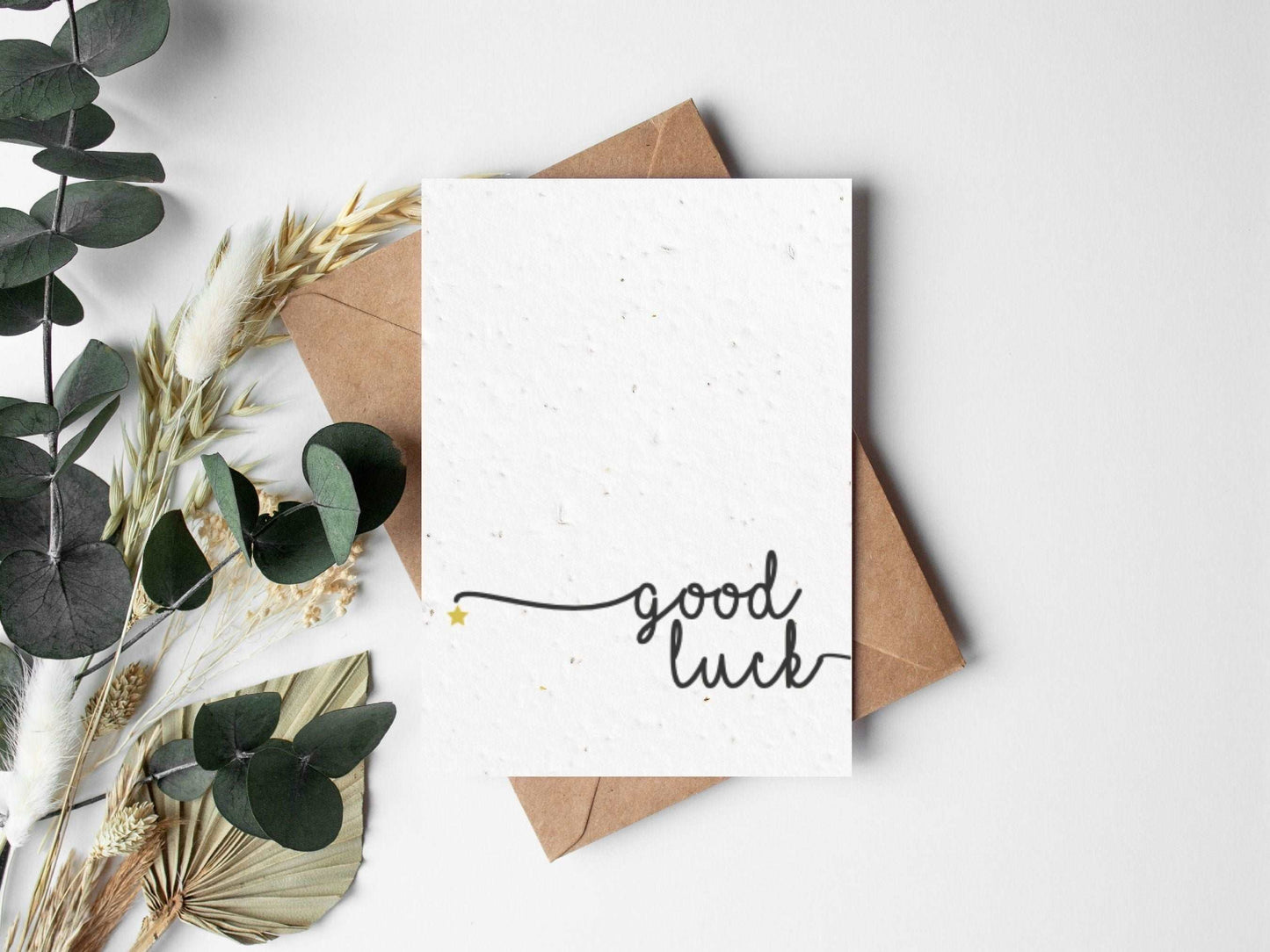 Plantable Seed Paper STAR - Good Luck Greeting Card Little Green Paper Shop