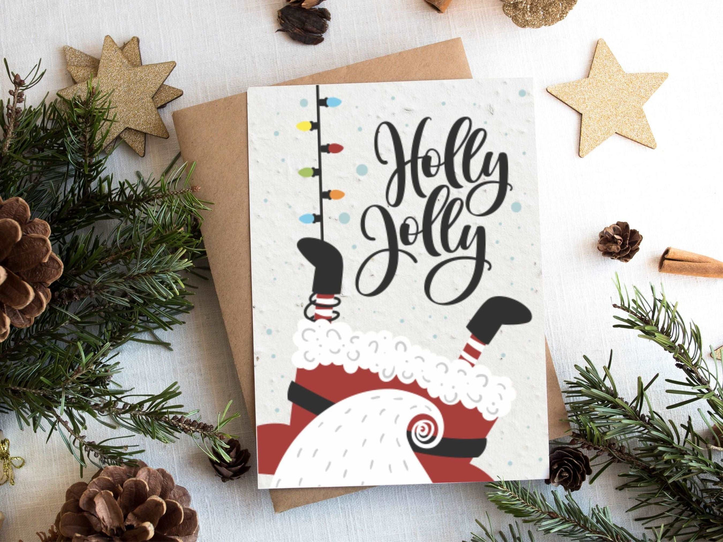 Plantable Seed Paper Christmas Cards 4-Pack - Down the Chimney Greeting Card Little Green Paper Shop