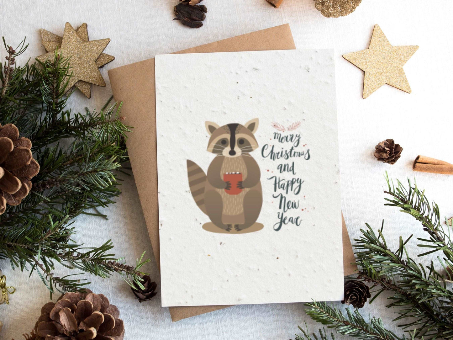 Plantable Seed Paper Christmas Cards 4-Pack - Forest Friends Greeting Card Little Green Paper Shop