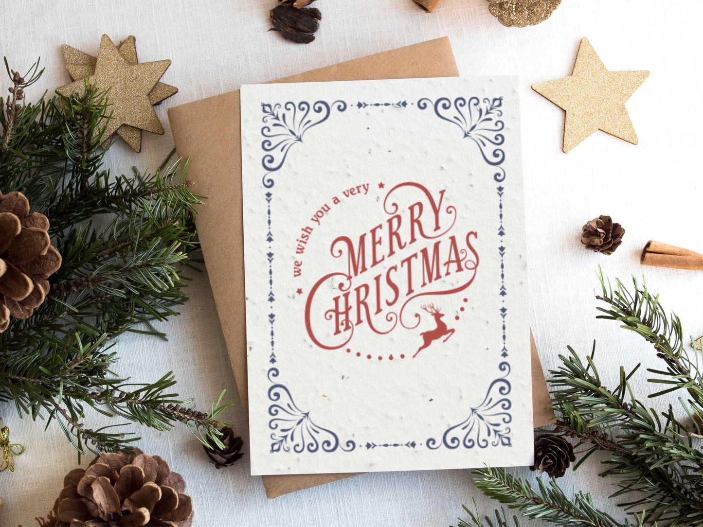 Plantable Seed Paper Christmas Cards 4-Pack - Let It Snow Greeting Card Little Green Paper Shop