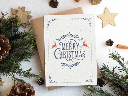 Plantable Seed Paper Christmas Cards 4-Pack - Let It Snow Greeting Card Little Green Paper Shop