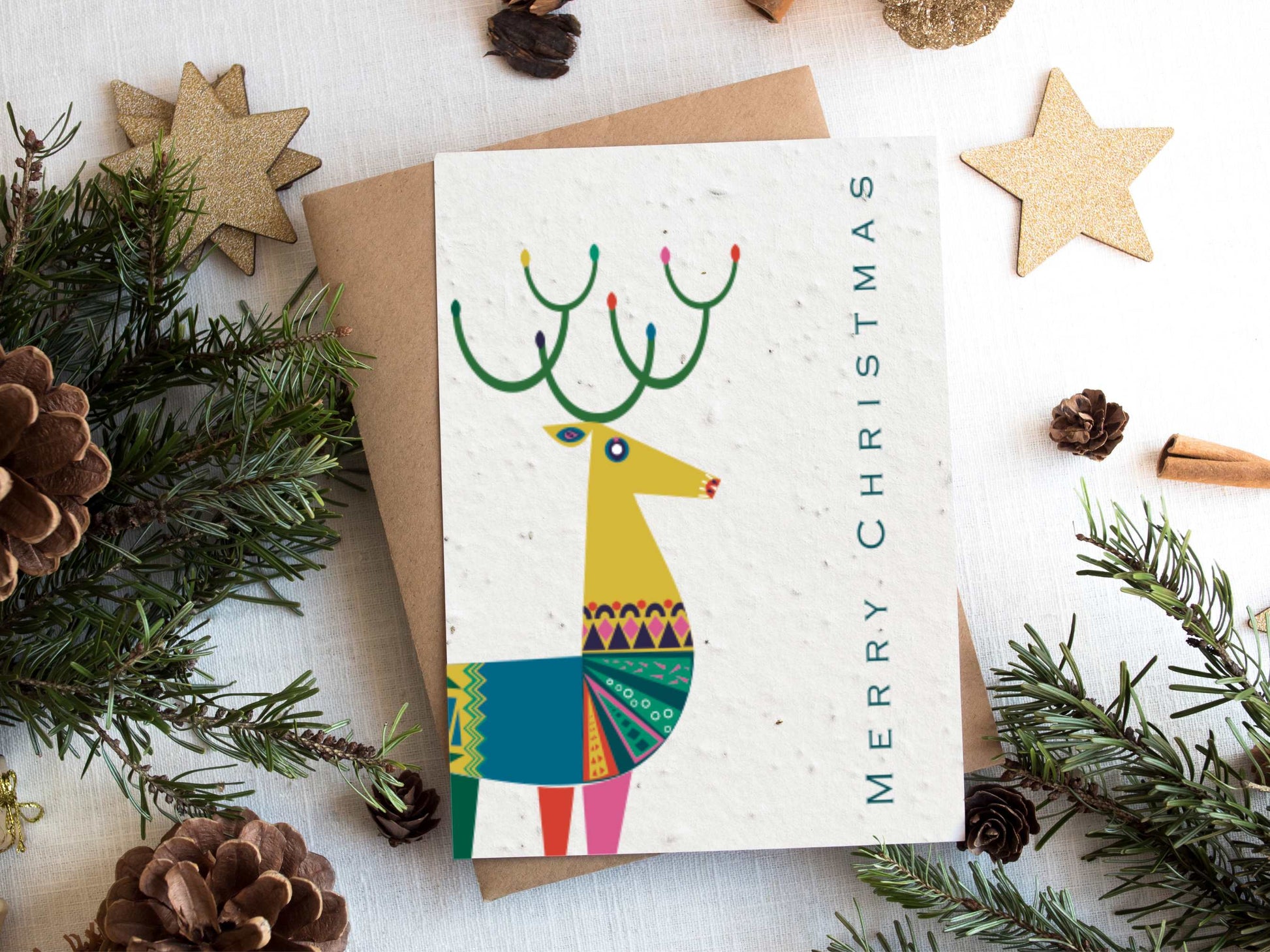 Plantable Seed Paper Christmas Cards 4-Pack - Scandi Greeting Card Little Green Paper Shop