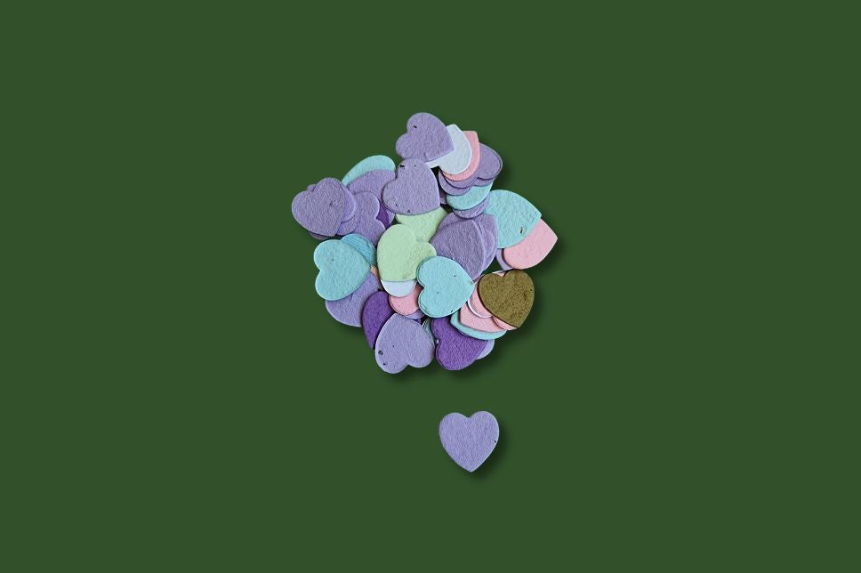 Plantable Seed Paper Confetti Hearts Coloured  Little Green Paper Shop