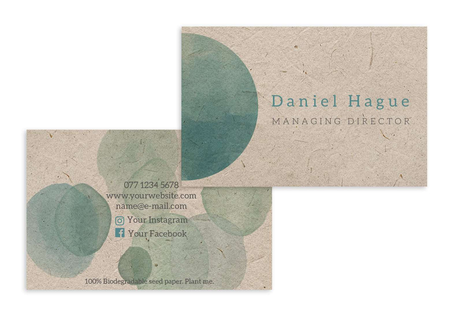Plantable Seed Paper Business Cards - Raindrops  Little Green Paper Shop