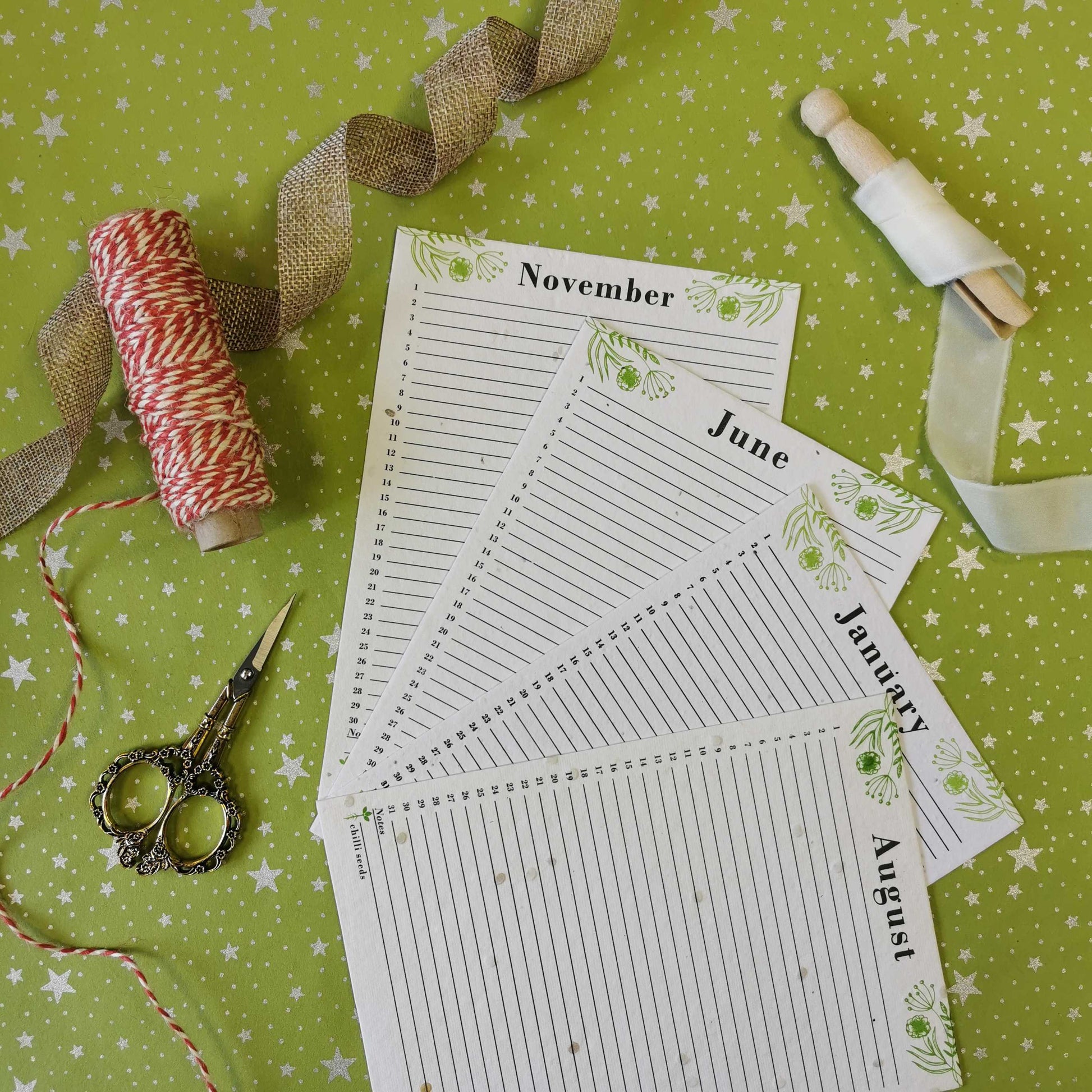 Plantable Seed Paper Seed Paper Plantable Calendar 2023  Little Green Paper Shop