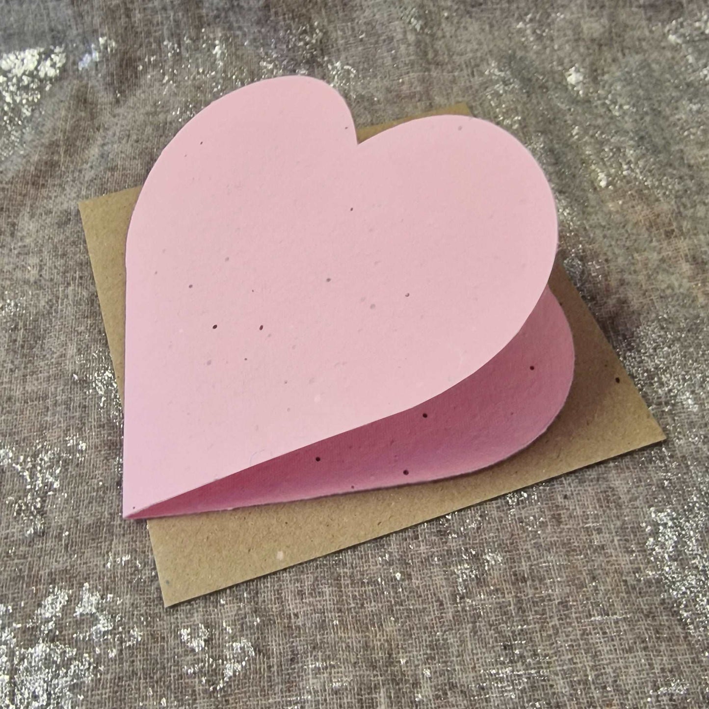 Plantable Seed Paper Blank or Custom HEART Greeting Cards Greeting Card Little Green Paper Shop