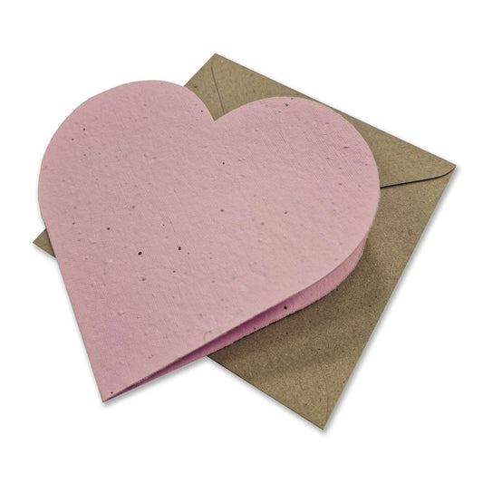 Plantable Seed Paper Blank or Custom HEART Greeting Cards Greeting Card Little Green Paper Shop