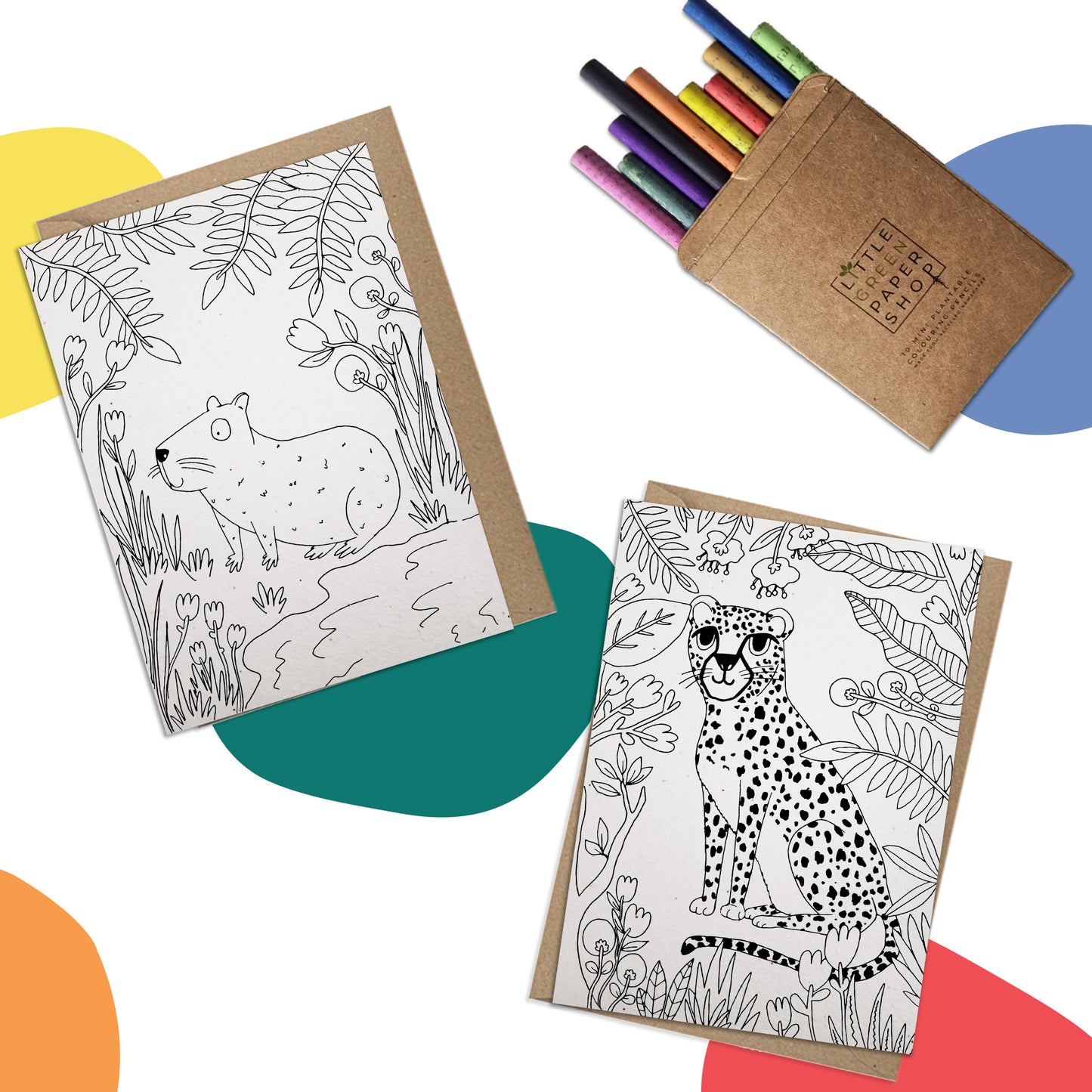 Card 4-Pack - Colouring Zoo