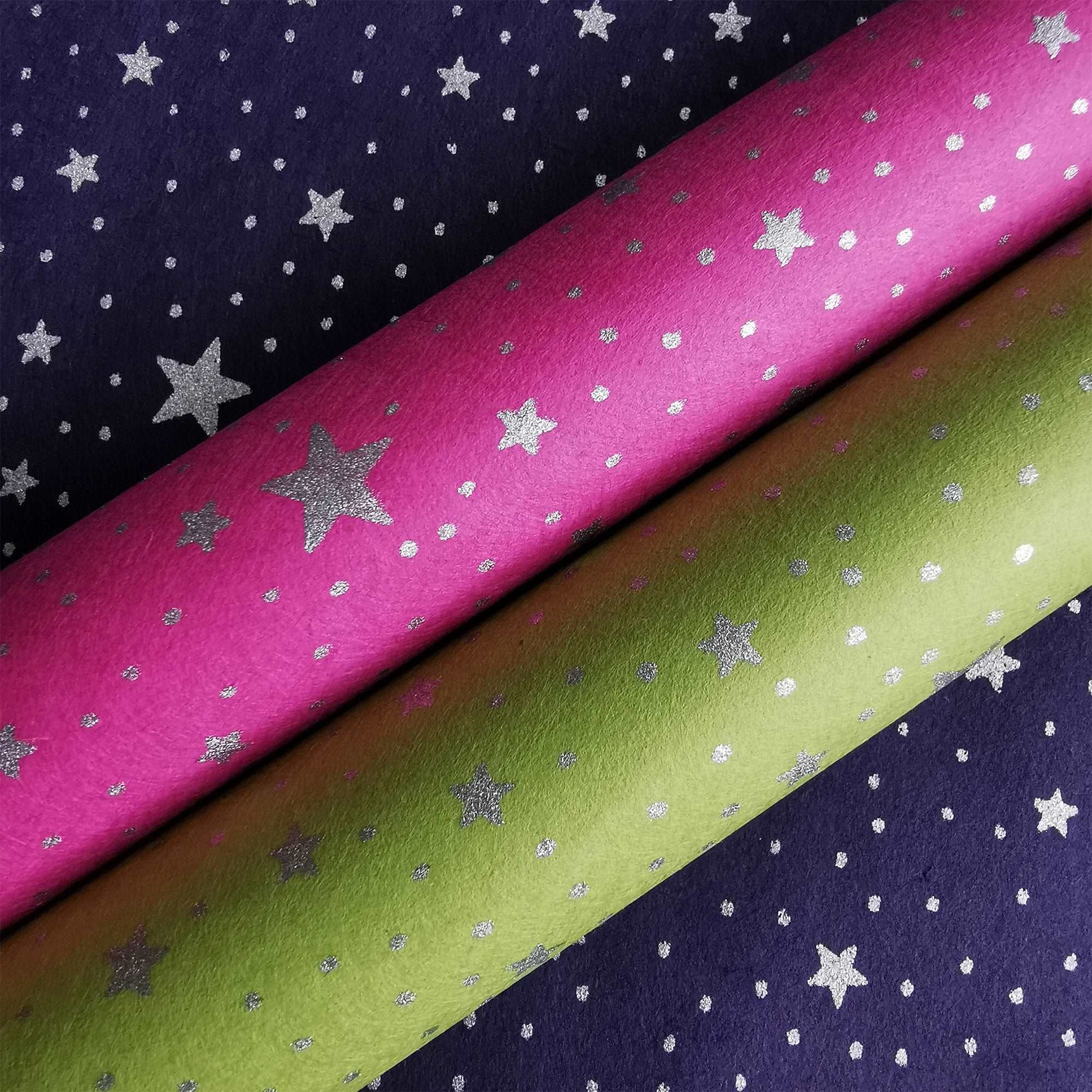 Eco-friendly Mulberry Wrapping Paper Silver Stars - 100% Biodegradable