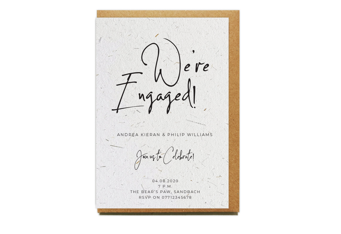 Plantable Seed Paper Party Invitation - SIGNATURE ENGAGEMENT  Little Green Paper Shop