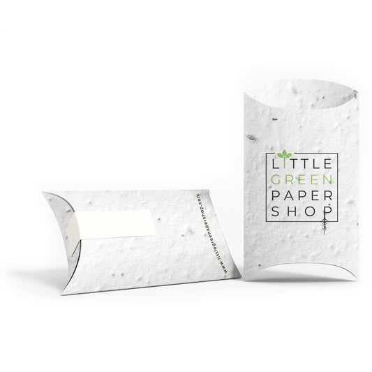 Plantable Seed Paper XL Seed Paper Pillow Boxes - CUSTOM  Little Green Paper Shop