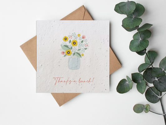 Plantable Seed Paper Pastels - Thanks a Bunch! Greeting Card Little Green Paper Shop