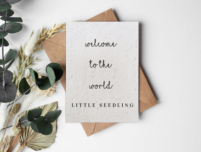 Plantable Seed Paper Little Seedling (New Baby) Greeting Card Little Green Paper Shop