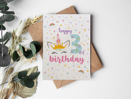 Plantable Seed Paper Unicorn - 3 Greeting Card Little Green Paper Shop