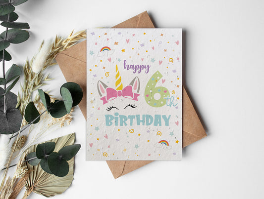 Plantable Seed Paper Unicorn - 6 Greeting Card Little Green Paper Shop
