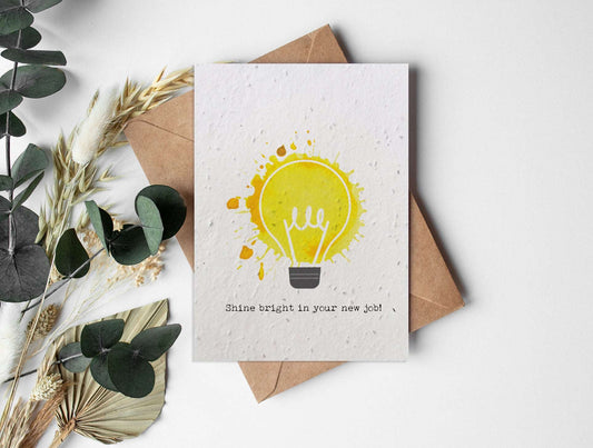 Plantable Seed Paper New Job Greeting Card Little Green Paper Shop