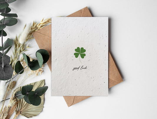 Plantable Seed Paper Classics - Good Luck Greeting Card Little Green Paper Shop