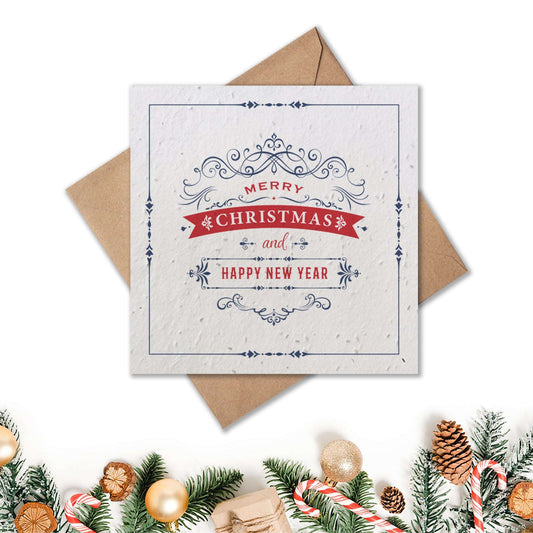 Plantable Seed Paper Christmas Card - Let it Snow Greeting Card Little Green Paper Shop