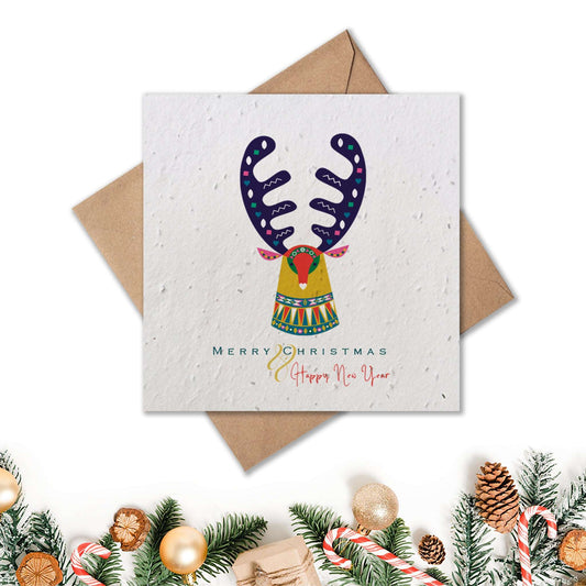 Plantable Seed Paper Christmas Card - Scandi Greeting Card Little Green Paper Shop