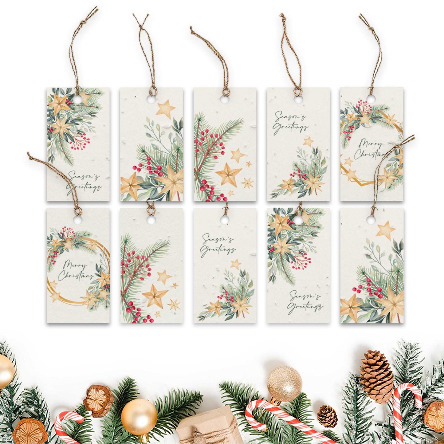 Plantable Seed Paper Tags - Starry Wreath  Little Green Paper Shop