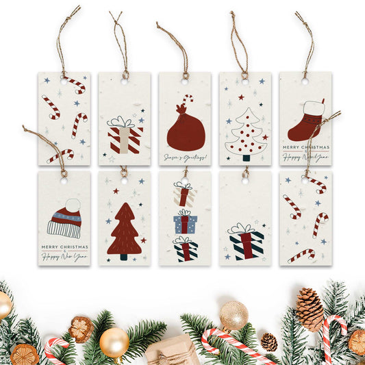 Plantable Seed Paper Tags - Candycanes  Little Green Paper Shop