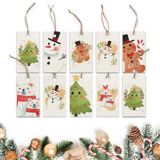 Plantable Seed Paper Tags - Gingerbread Man  Little Green Paper Shop
